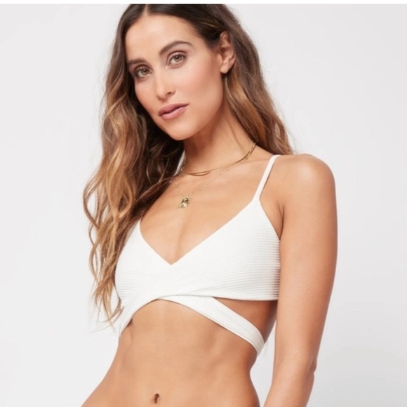 L *Space cream Chloe tie top NWT - Picture 1 of 4